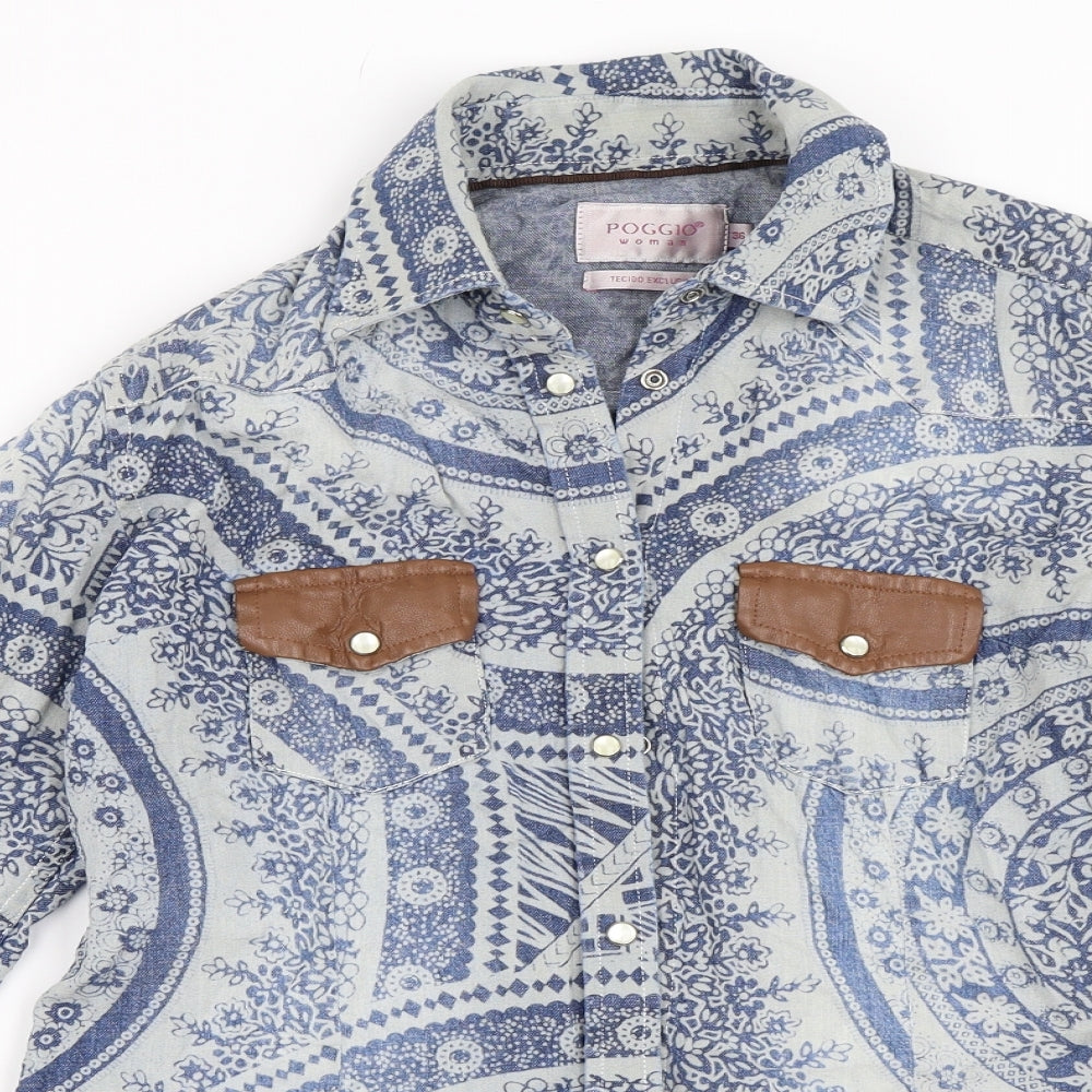 Poggio Woman Womens Blue   Basic Blouse Size 36