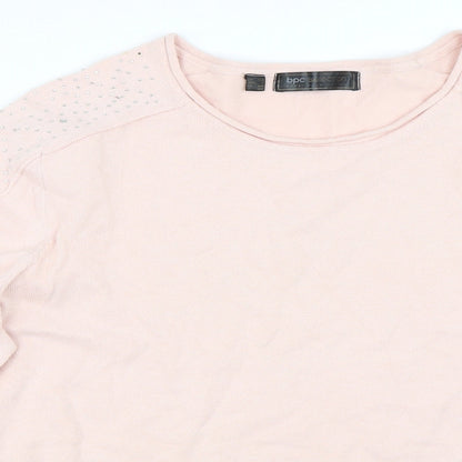 Close-up detail of BPC Selection women’s pink jumper, size L