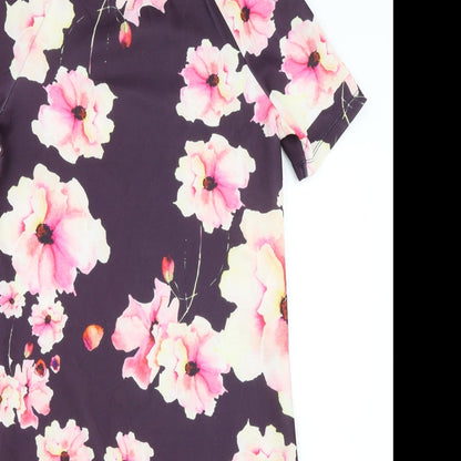 Close-up detail of Only women’s purple floral shift, size XS