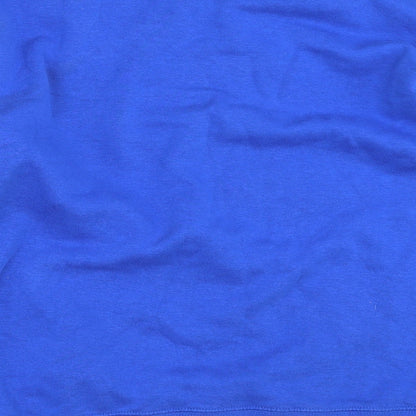 Brand and care label for Lane Seven men’s blue pullover sweatshirt, size S, - plastic kills