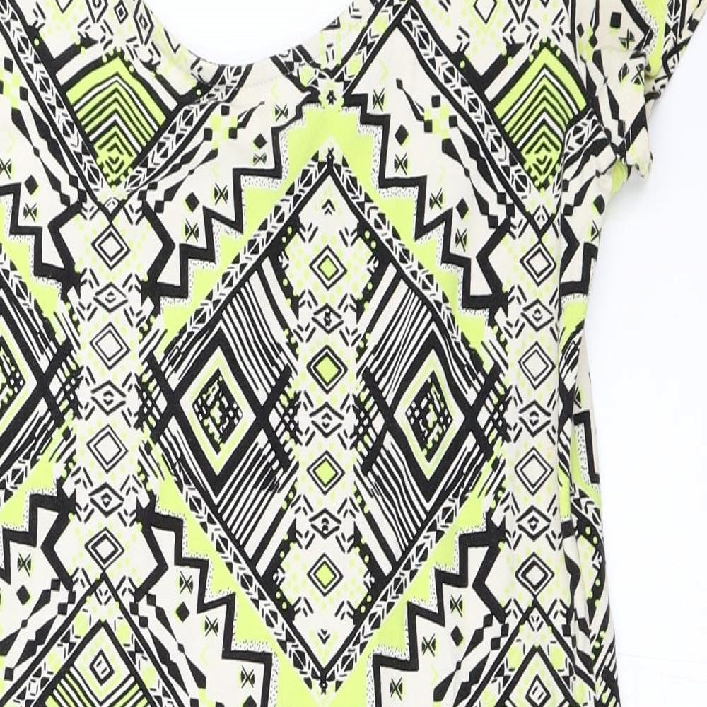 New Look Womens Yellow Geometric  Bodycon  Size 12