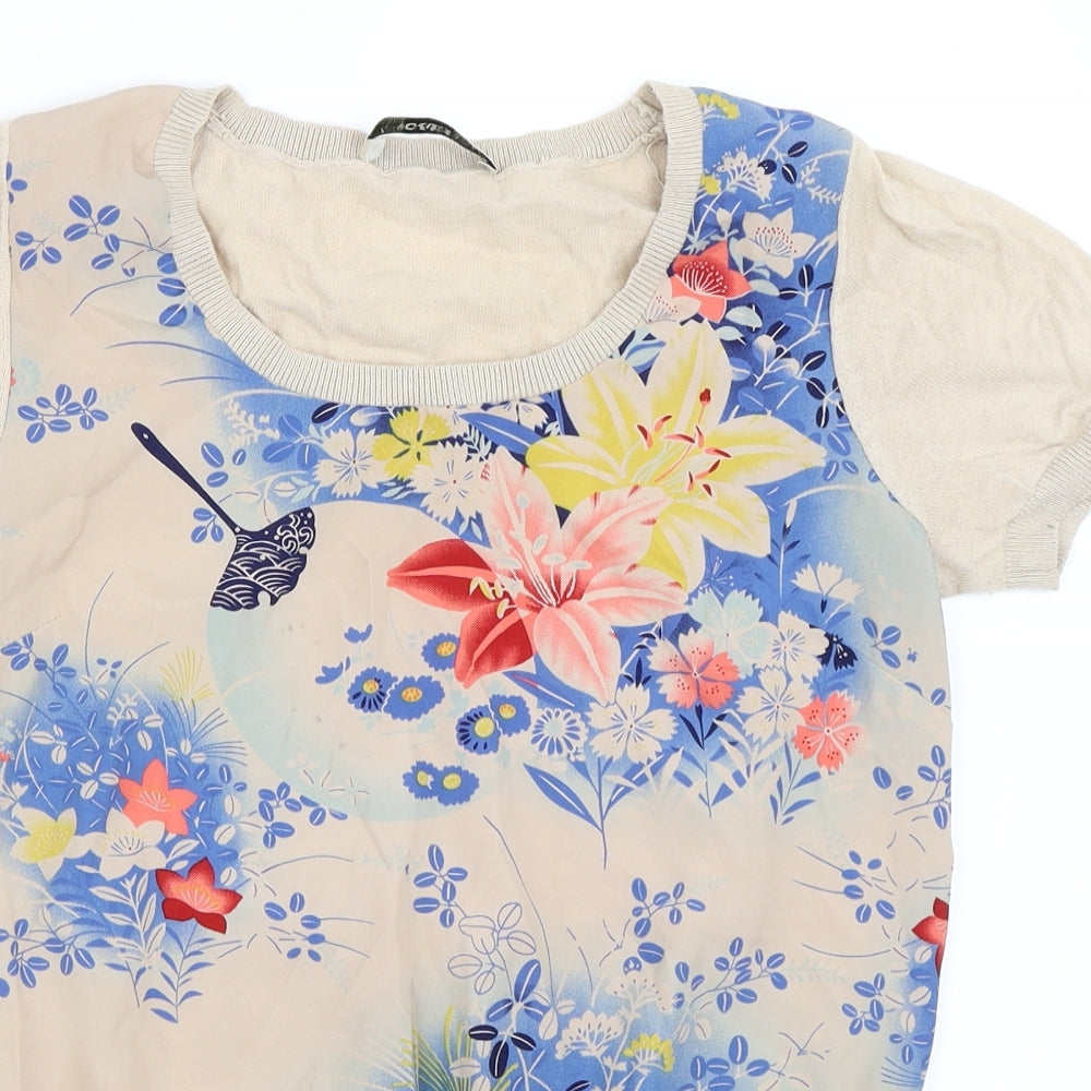 Oasis Womens Beige   Basic T-Shirt Size XS