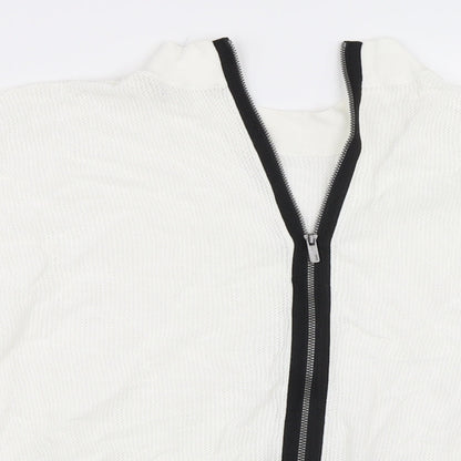 Close-up detail of Next women’s ivory basic t-shirt, size UK 12