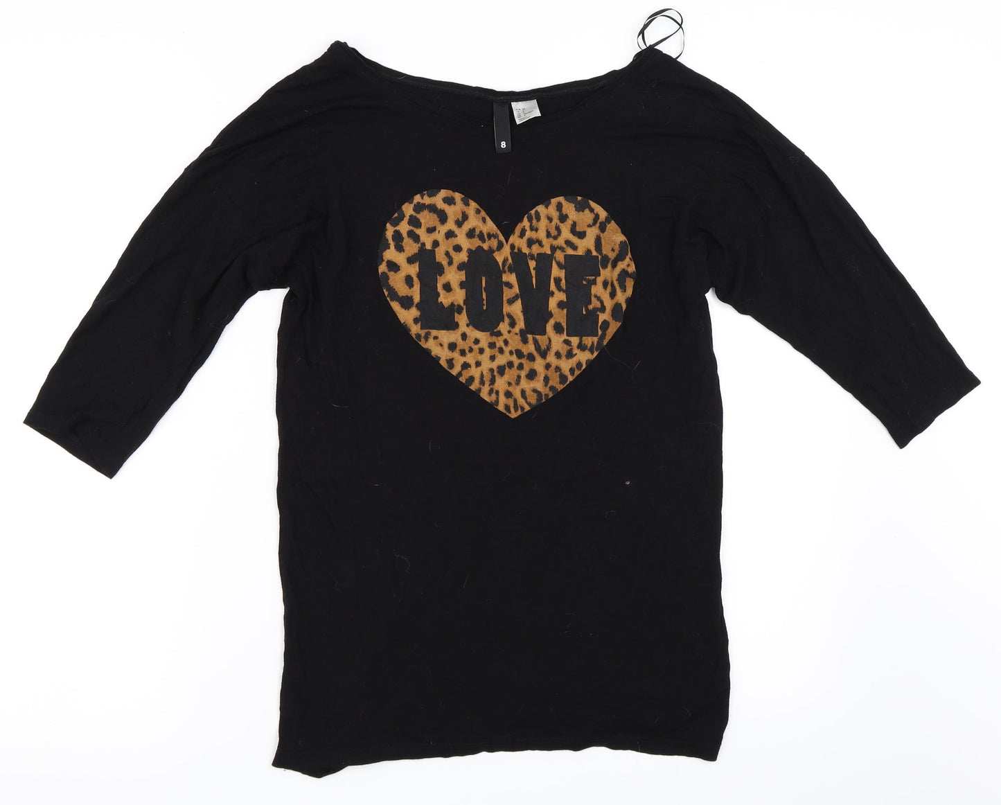 H&M Womens Black   Basic T-Shirt Size 8