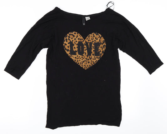 H&M Womens Black   Basic T-Shirt Size 8