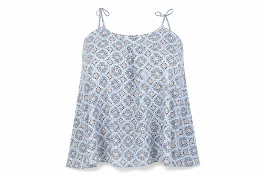 Dorothy Perkins Womens Blue Geometric  Basic Blouse Size 14