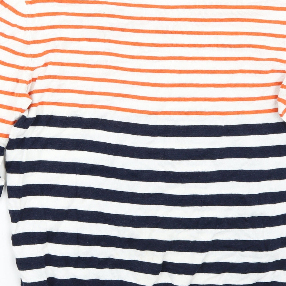 H&M Mens White Striped  Pullover Jumper Size M