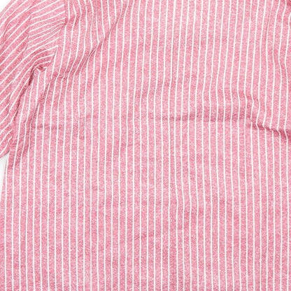 Brand and care label for Miss look women’s red striped basic t-shirt, size L