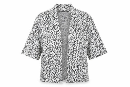 Front view of Flash woman women’s white cardigan jumper, size M