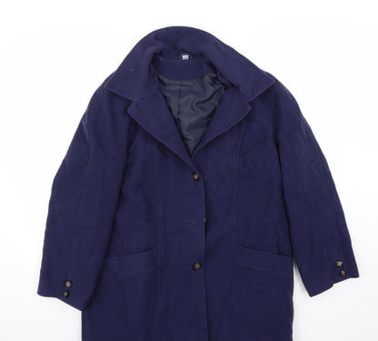Additional front view of Millburn women’s purple jacket coat, size UK 14