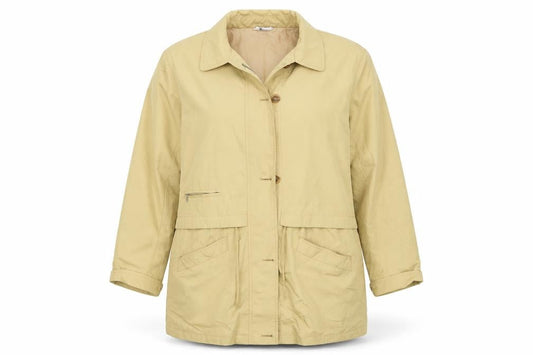 Front view of Klass women’s beige jacket coat, size M