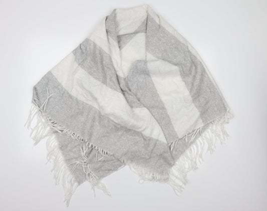 Preworn Womens Grey Striped Knit  Shawl/Wrap