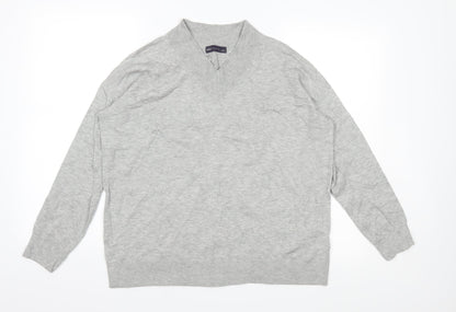 Front view of Marks & Spencer men’s grey knit jumper, size M