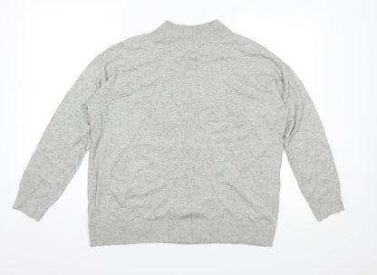 Back view of Marks & Spencer men’s grey knit jumper, size M