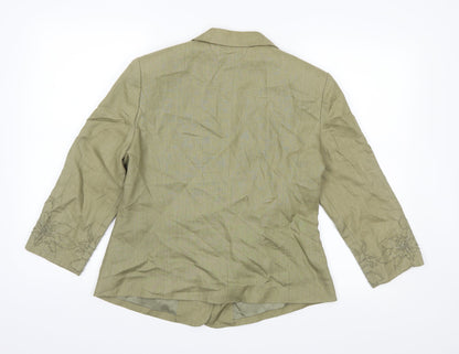 Back view of Alex & Co women’s green jacket, size UK 14