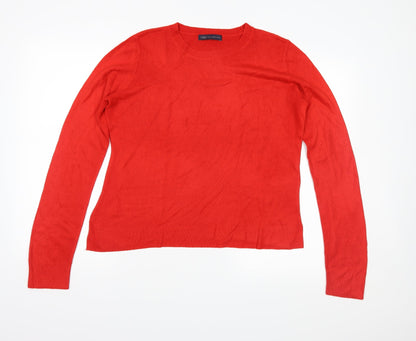 Additional front view of Marks & Spencer women’s red knit jumper, size UK 12