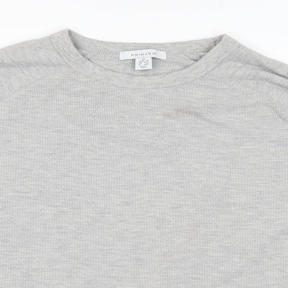 Close-up detail of Primark women’s grey basic blouse, size XS