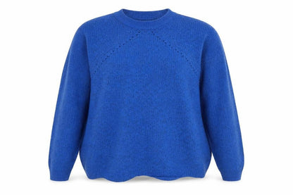 Front view of Tu women’s blue knit jumper, size UK 14