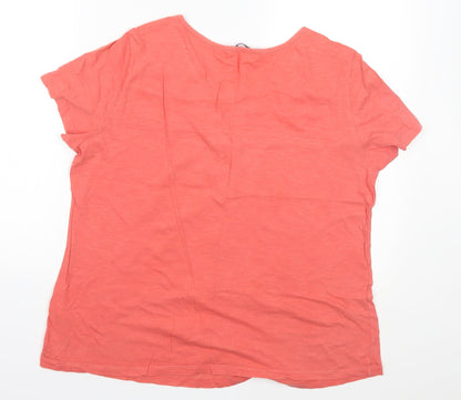 Back view of Bonmarché women’s pink geometric basic t-shirt, size UK 14
