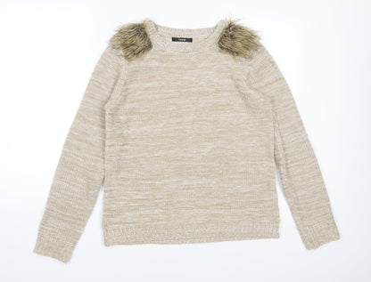 Additional front view of George women’s brown knit jumper, size UK 12