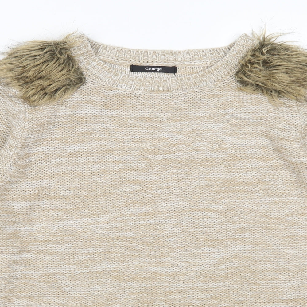 George Womens Brown  Knit Pullover Jumper Size 12
