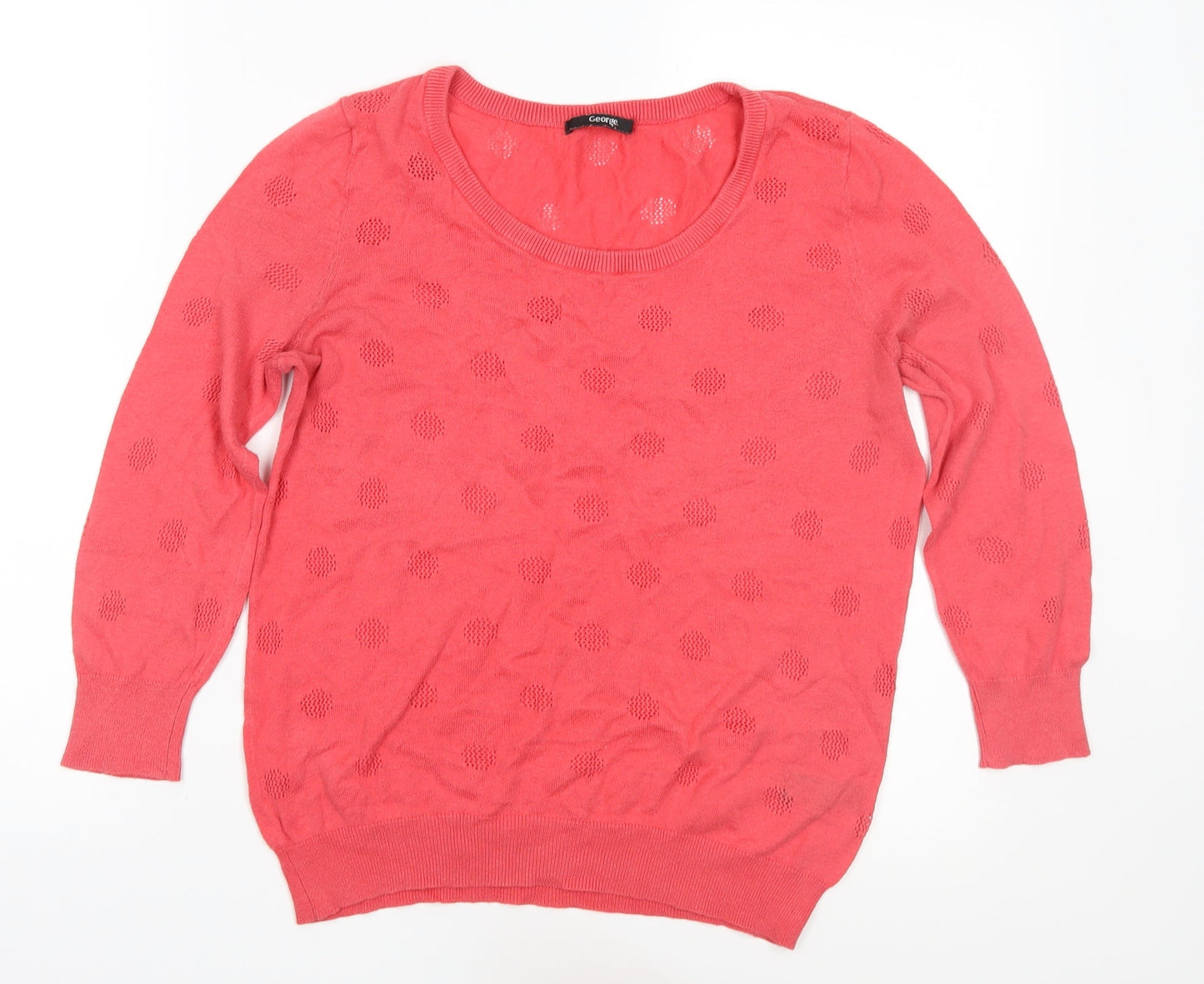 George Womens Pink  Knit Pullover Jumper Size 10
