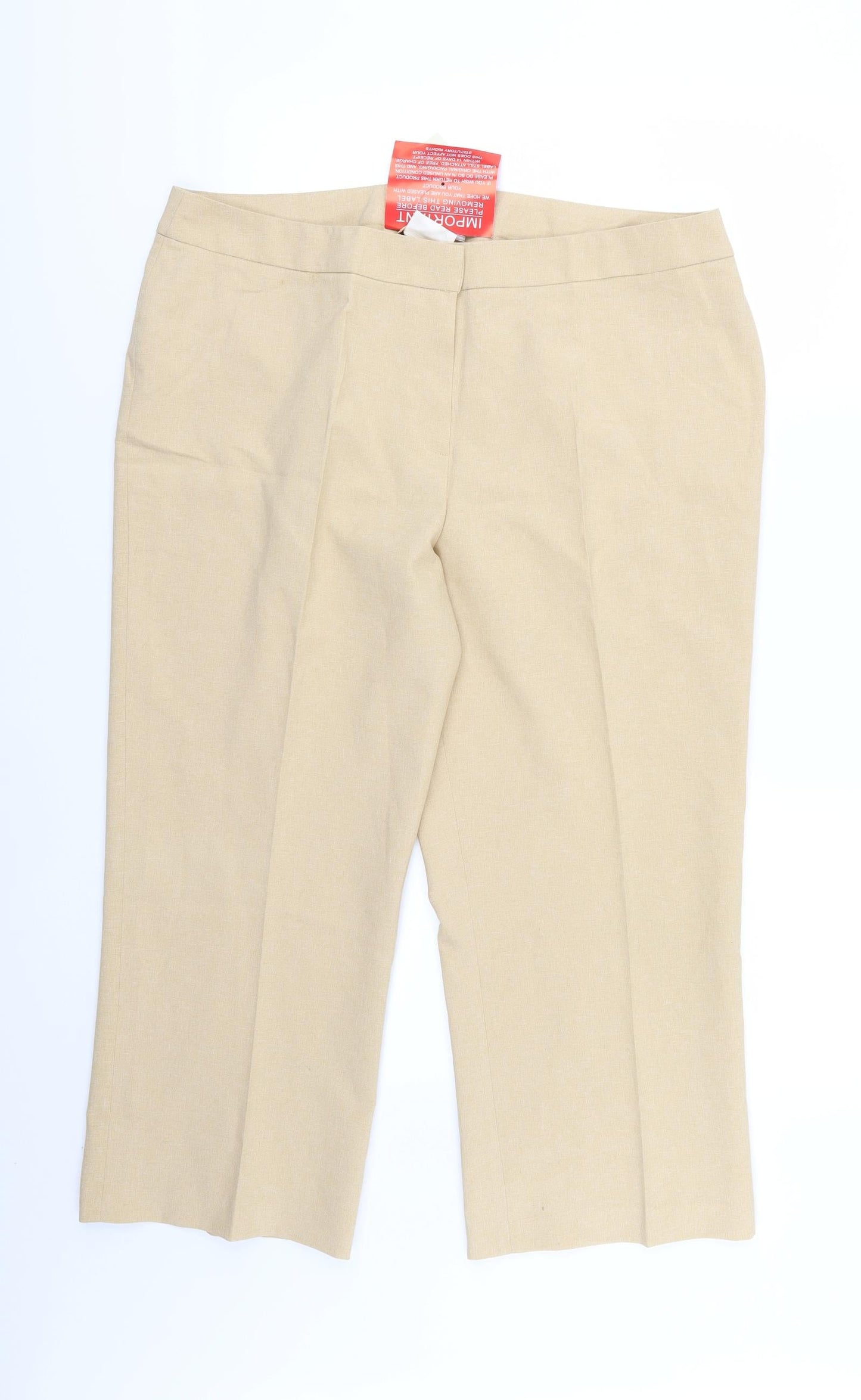 For Women Womens Beige  Rayon Trousers  Size 18 L23 in