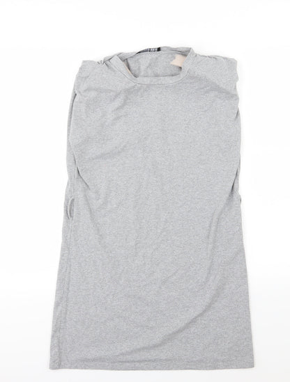 Front view of Cameo Rose women’s grey jersey basic tank, size S