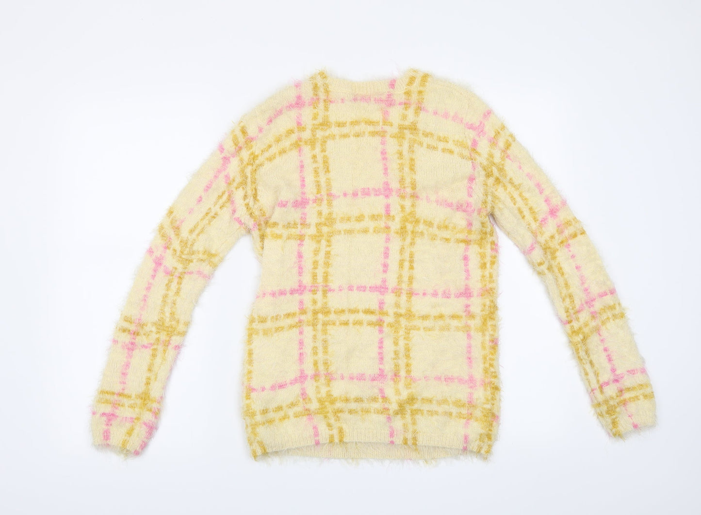 Miss Selfridge Womens Beige Check  Pullover Jumper Size 10