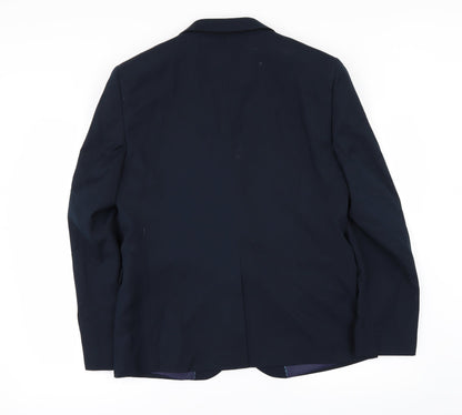 Back view of ONESIX5IVE men’s blue jacket suit, size 40