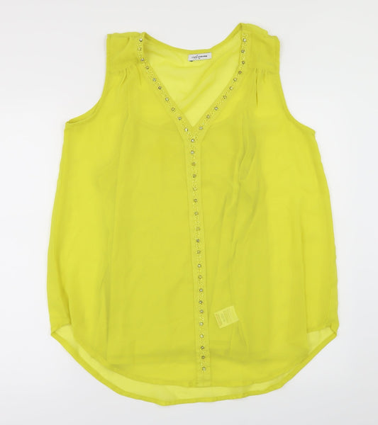 Simply Stock Shop Womens Yellow   Basic Blouse Size 14  - vest attached