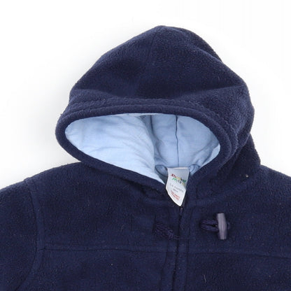 Close-up detail of Baby Mac boys’ blue jacket, size 3-6, months
