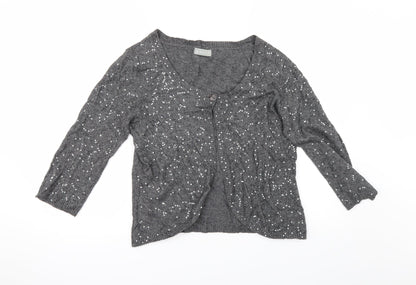 Additional front view of Per Una women’s grey cardigan jumper, size UK 12