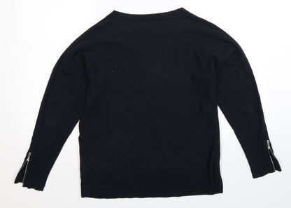 Back view of Dorothy Perkins women’s blue knit jumper, size UK 12