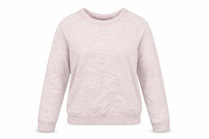 Front view of H&M women’s pink pullover sweatshirt, size XS