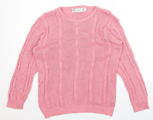Amy Moore Womens Pink  Knit Pullover Jumper Size S