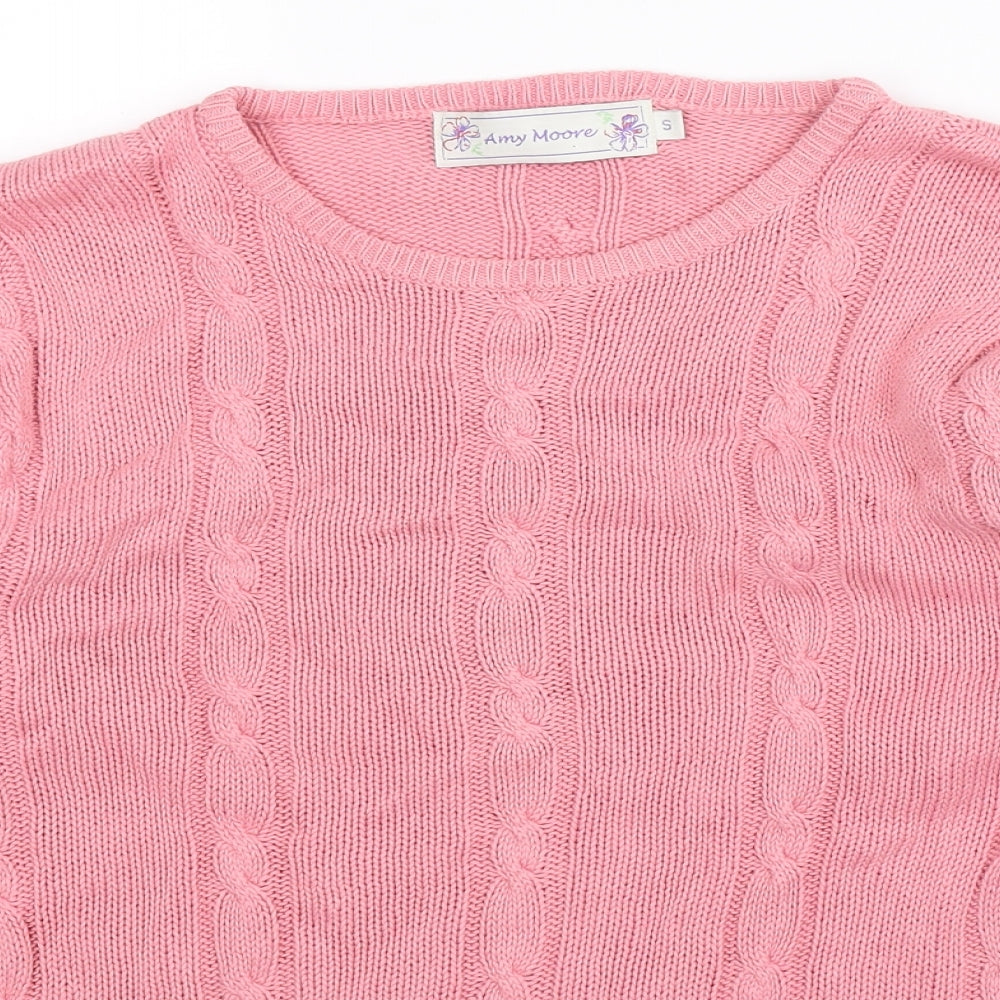 Amy Moore Womens Pink  Knit Pullover Jumper Size S