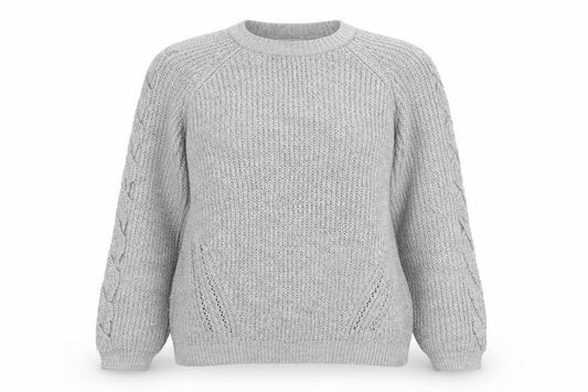 Front view of F&F women’s grey knit jumper, size UK 10