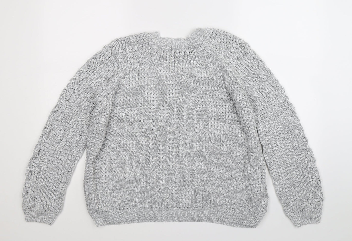 F&F Womens Grey  Knit Pullover Jumper Size 10