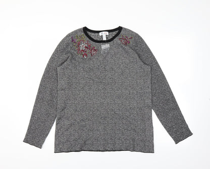 Front view of D&Co. women’s grey jumper, size M