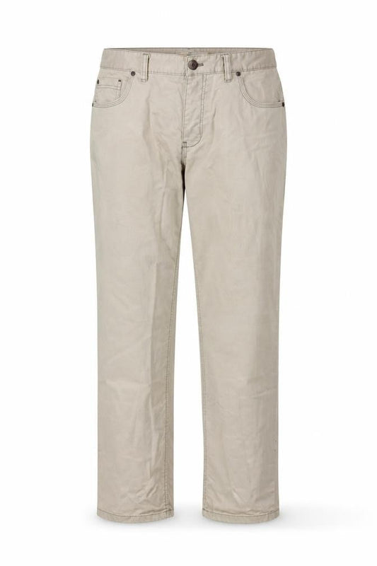 Front view of Next women’s brown straight jeans, size UK 34, 30-inch leg - belt hoops