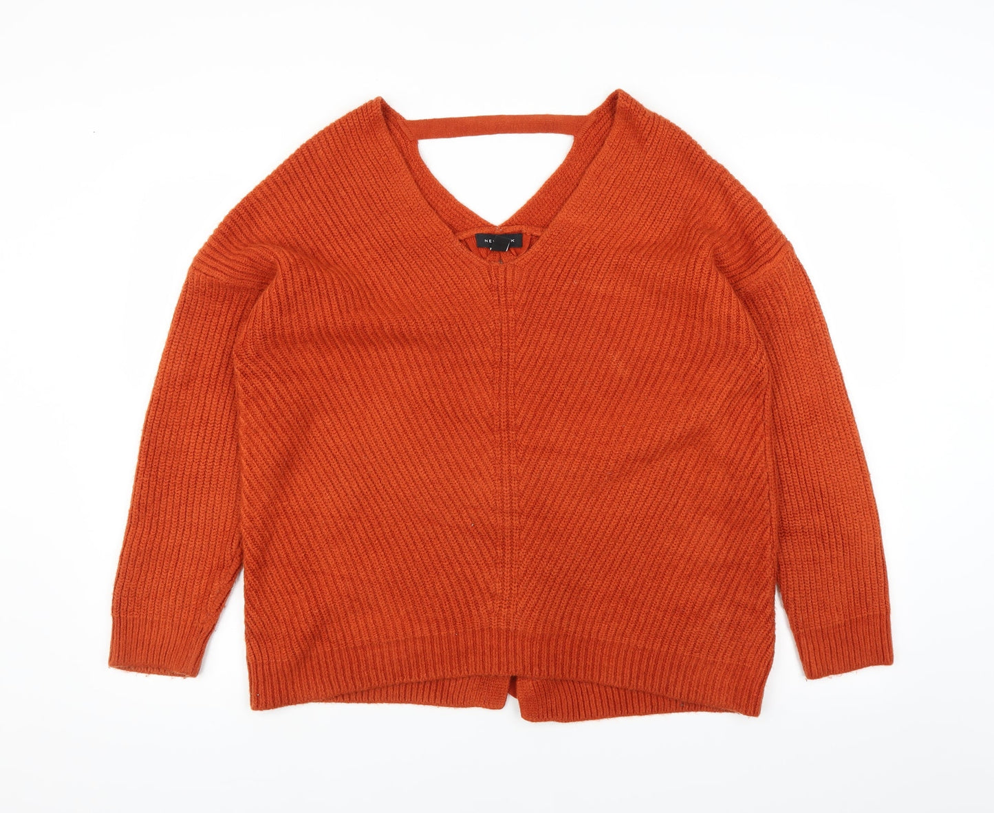New Look Womens Orange  Knit Pullover Jumper Size M