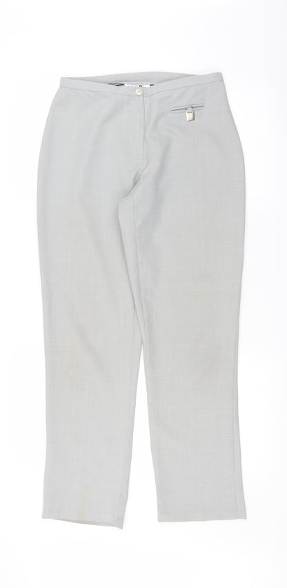 Additional front view of Wallis women’s grey trousers, size UK 12, 28-inch leg