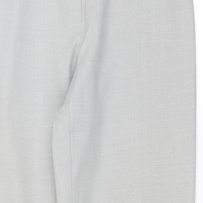Close-up detail of Wallis women’s grey trousers, size UK 12, 28-inch leg
