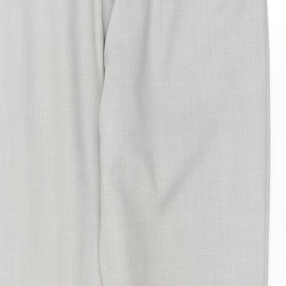 Brand and care label for Wallis women’s grey trousers, size UK 12, 28-inch leg