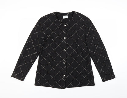 Front view of Victoria Layne women’s black jacket, size UK 12