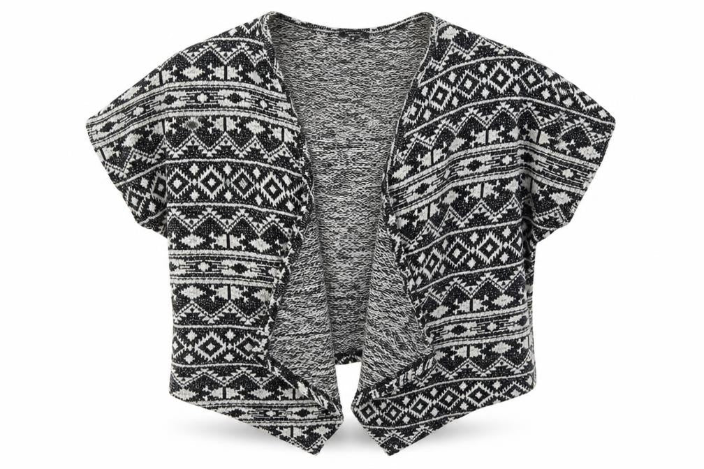 New Look Girls Black Geometric  Cardigan Jumper Size M