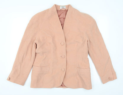 Front view of d'albero women’s pink jacket coat, size UK 36
