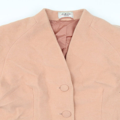 Close-up detail of d'albero women’s pink jacket coat, size UK 36