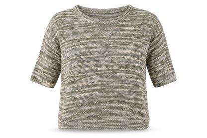 Front view of F&F women’s green jumper, size UK 12